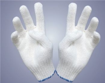 găng tay bảo hộ sợi len tự nhiên màu trắng