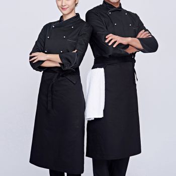 Áo Đầu Bếp Nam Nữ Với Thiết Kế Màu Đen Sang Trọng - DDB0013