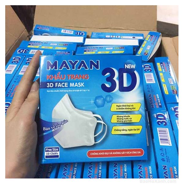 Hộp Khẩu Trang Mayan 3D Mask Bảo Hộ Giúp Bảo Vệ Làn Da Khỏi Ánh Nắng Mặt Trời, Đồng Thời Giảm Thiểu Tác Động Của Tia UV Chiếu Vào Mặt.