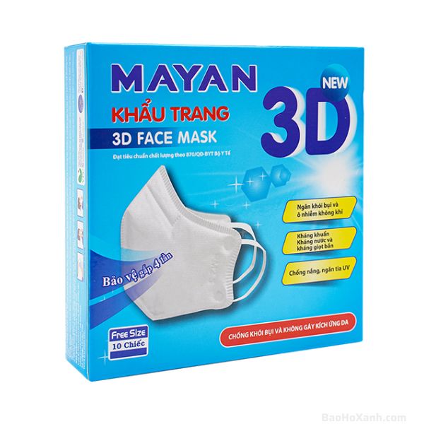 Hộp Khẩu Trang Mayan 3D Mask Màu Trắng Là Một Giải Pháp Tốt Để Giảm Thiểu Tác Động Của Khói Bụi Và Các Chất Gây Hại Khác Từ Môi Trường Xung Quanh.